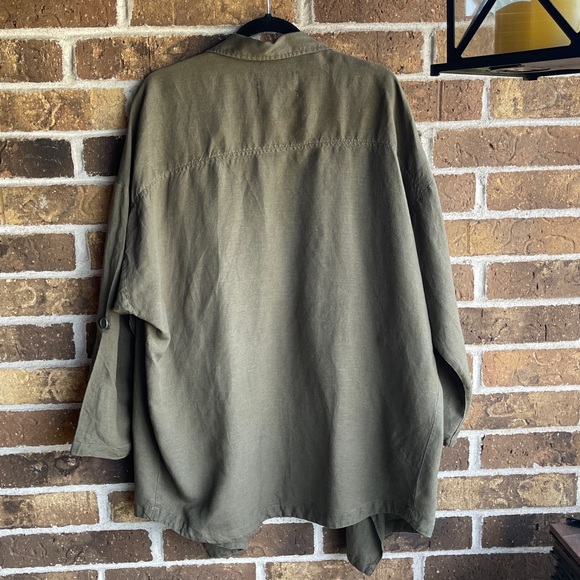 Who What Wear Olive Light Linen Jacket - Picture 10 of 12